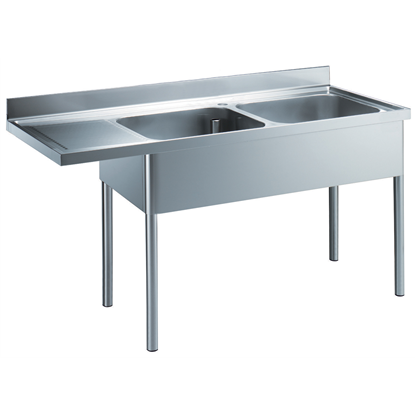 Premium PreparationSink Unit with 2 Bowls - Left Drain