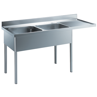 Premium PreparationSink Unit with 2 Bowls - Right Drain