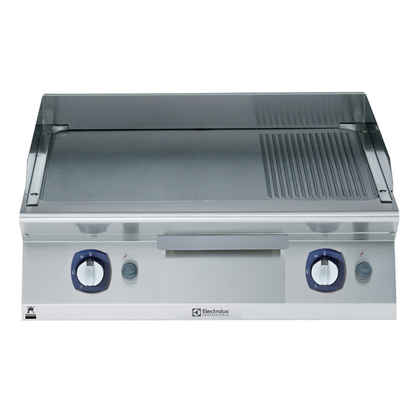 Modular Cooking Range Line700XP 800mm Gas Fry Top, Smooth and Ribbed Brushed Chrome Plate