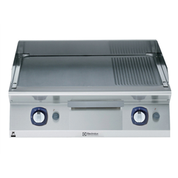 Modular Cooking Range Line700XP 800mm Gas Fry Top, Smooth and Ribbed Brushed Chrome Plate