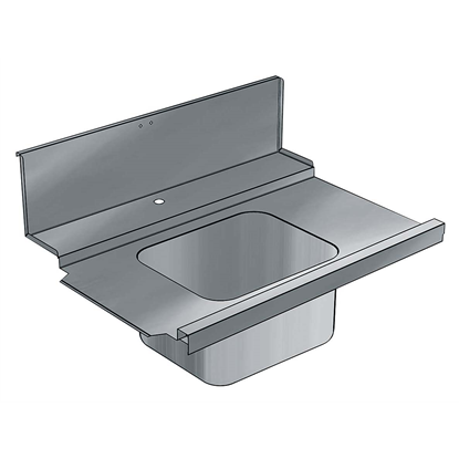 Handling System for Hood typePre-wash Infill Top with Bowl Left to Right, 1000mm